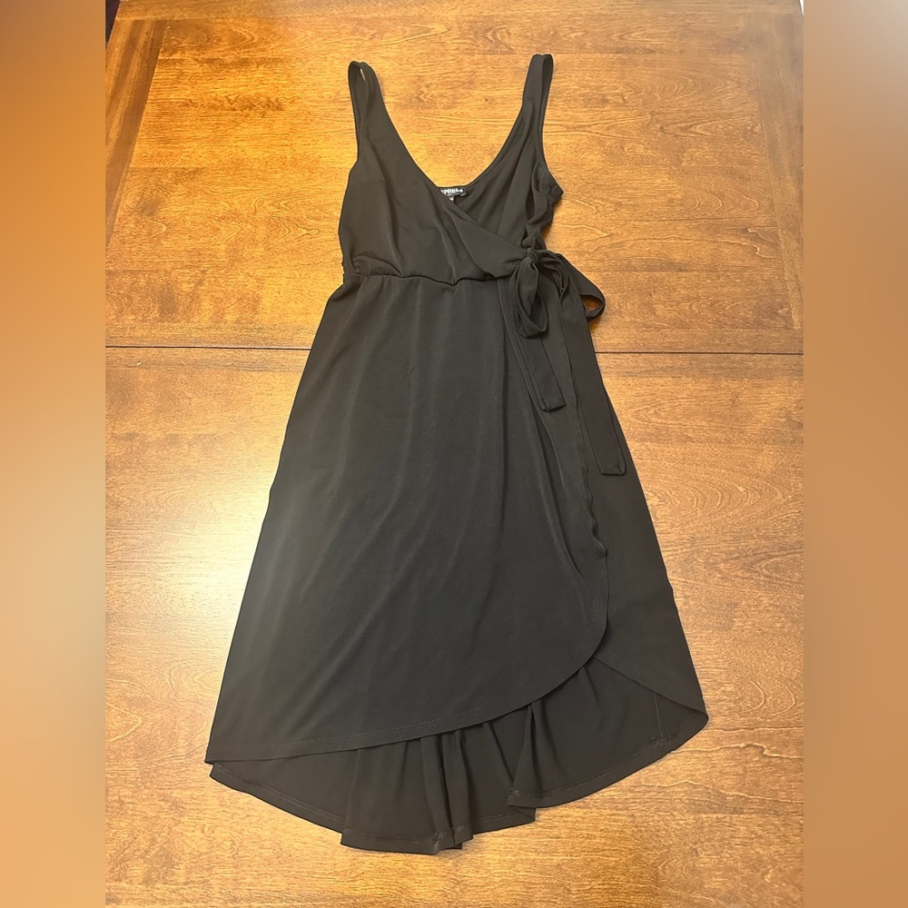 Express Black High Low Wrap Dress